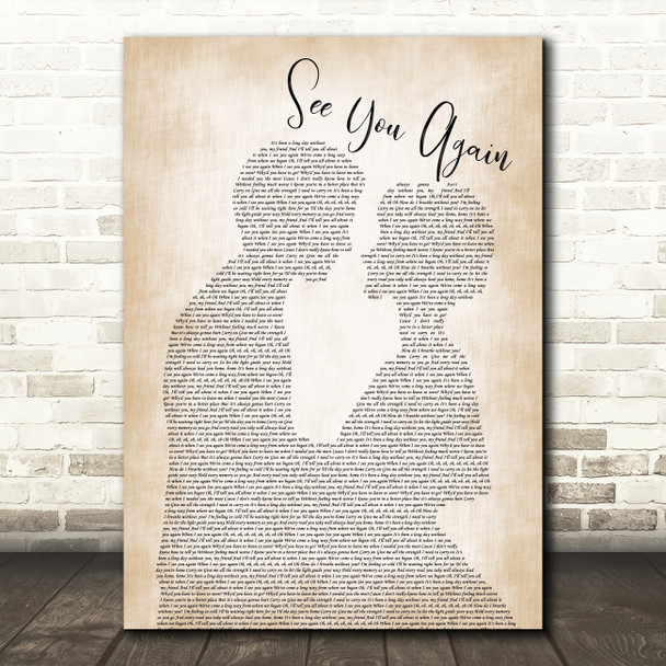 Charlie Puth See You Again Man Lady Bride Groom Wedding Print