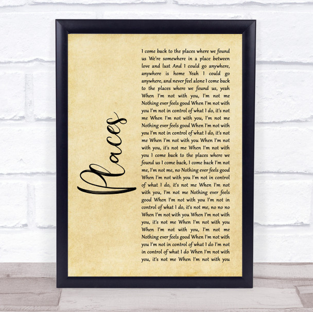 Martin Solveig Places Rustic Script Song Lyric Quote Print