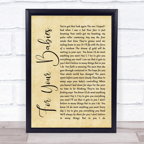 Simply Red For Your Babies Rustic Script Song Lyric Quote Print