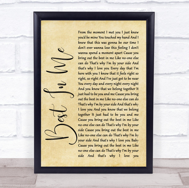 Blue Best In Me Rustic Script Song Lyric Quote Print