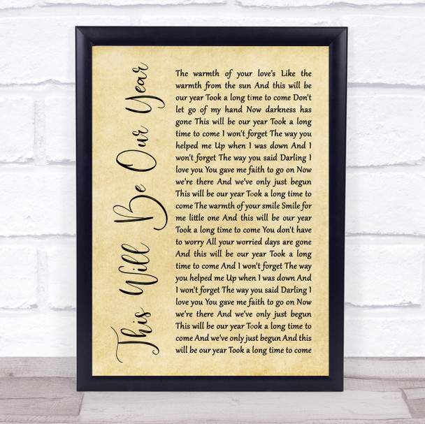 Foo Fighters This Will Be Our Year Rustic Script Song Lyric Quote Print