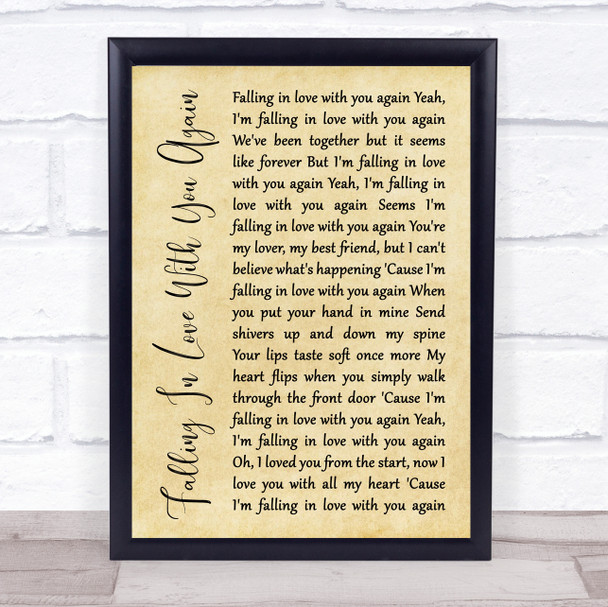 Imelda May Falling In Love With You Again Rustic Script Song Lyric Quote Print