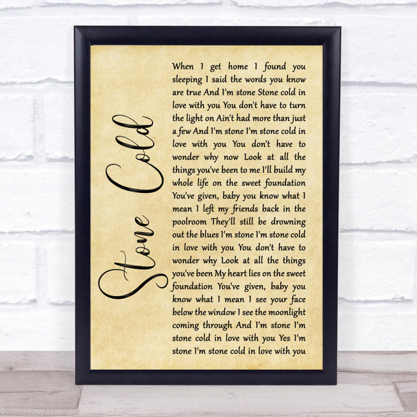 Jimmy Barnes Stone Cold Rustic Script Song Lyric Quote Print