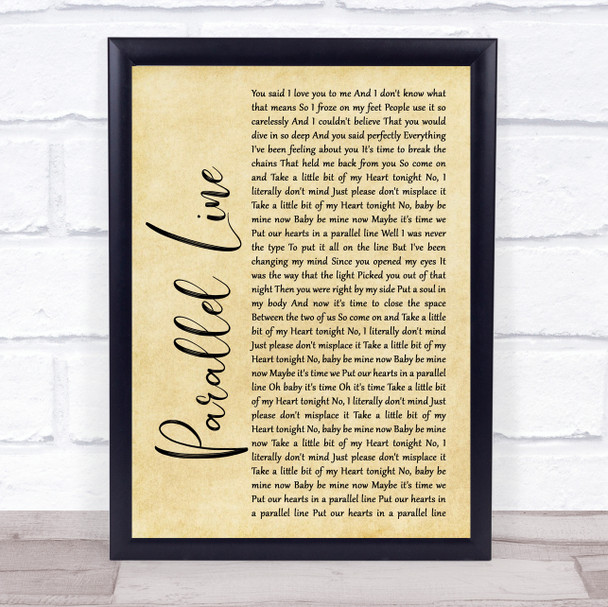 Keith Urban Parallel Line Rustic Script Song Lyric Quote Print