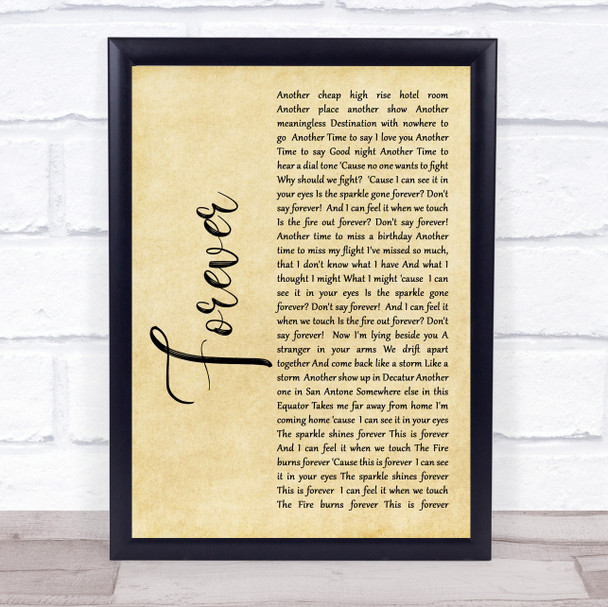 Aaron Lewis Forever Rustic Script Song Lyric Quote Print