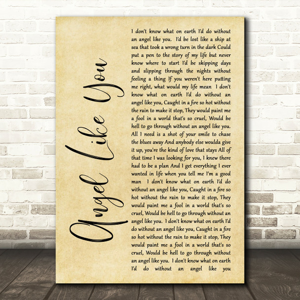 Eli Young Band Angel Like You Rustic Script Song Lyric Quote Print