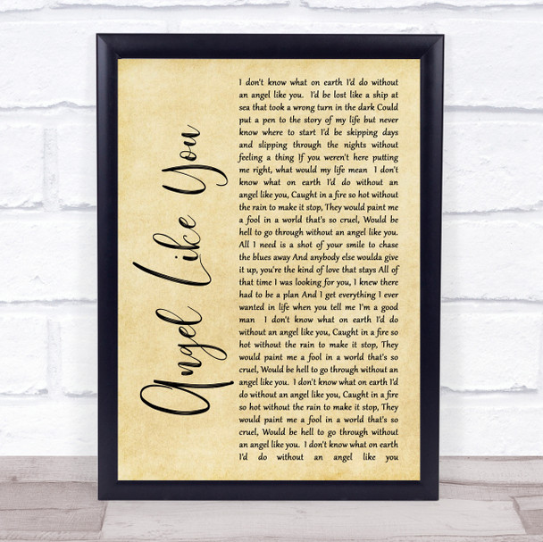 Eli Young Band Angel Like You Rustic Script Song Lyric Quote Print