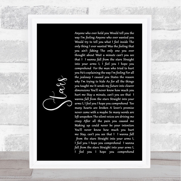 Simply Red Stars Black Script Song Lyric Quote Print