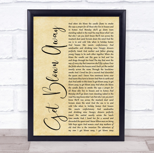 Ocean Colour Scene Get Blown Away Rustic Script Song Lyric Quote Print