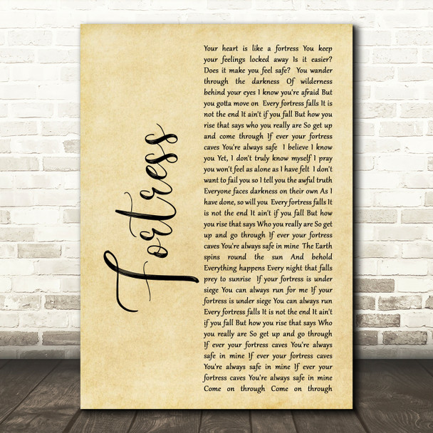 Queens of the Stone Age Fortress Rustic Script Song Lyric Quote Print