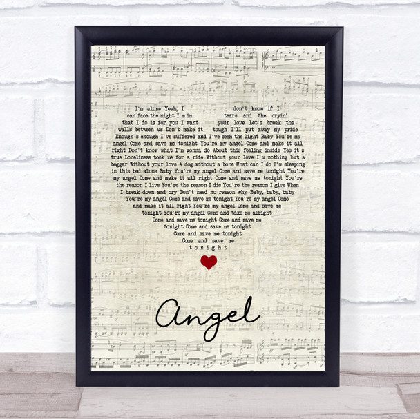 Aerosmith Angel Script Heart Song Lyric Quote Print