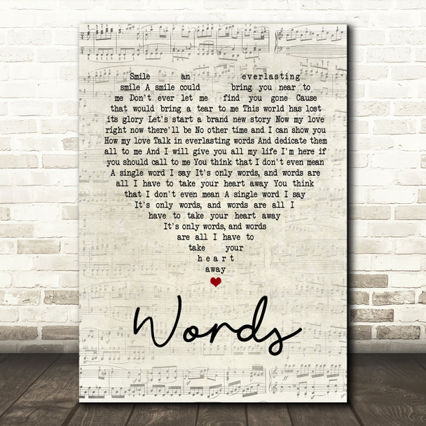 Bee Gees Words Script Heart Song Lyric Quote Print