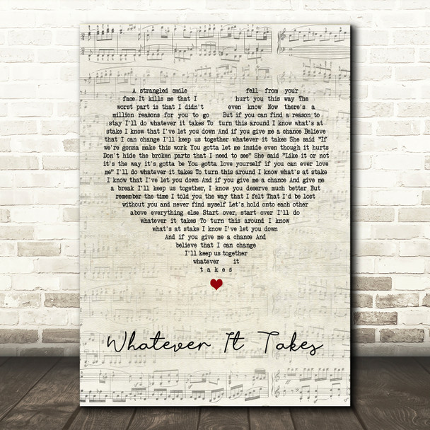 Lifehouse Whatever It Takes Script Heart Song Lyric Quote Print