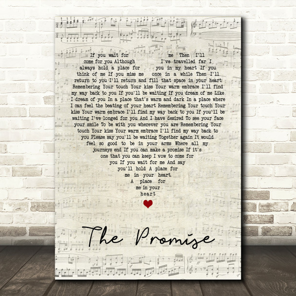 Tracy Chapman The Promise Script Heart Song Lyric Quote Print