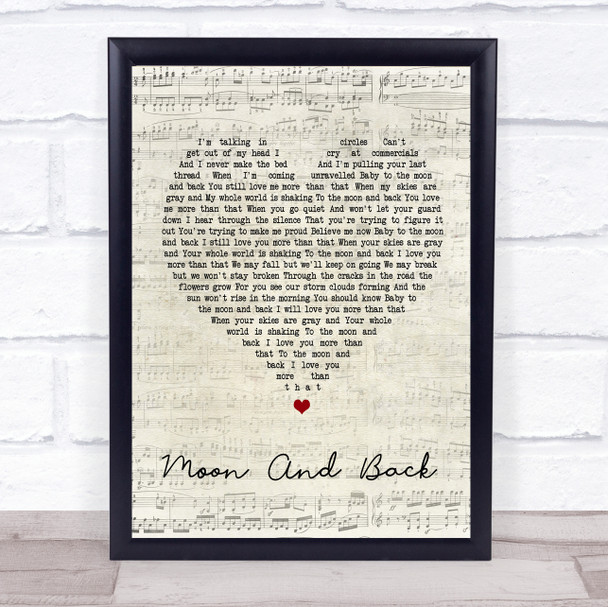 Alice Kristiansen Moon And Back Script Heart Song Lyric Quote Print