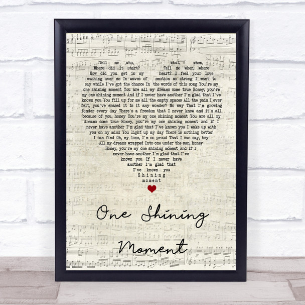 Diana Ross One Shining Moment Script Heart Song Lyric Quote Print