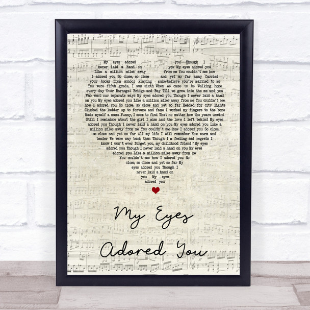 Frankie Valli My Eyes Adored You Script Heart Song Lyric Quote Print