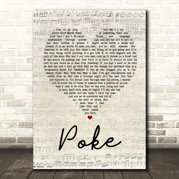 Frightened Rabbit Poke Script Heart Song Lyric Quote Print