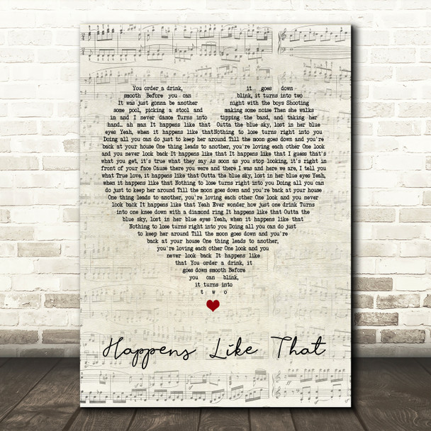 Granger Smith Happens Like That Script Heart Song Lyric Quote Print