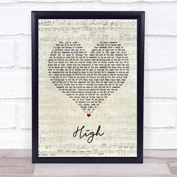 Lighthouse Family High Script Heart Song Lyric Quote Print