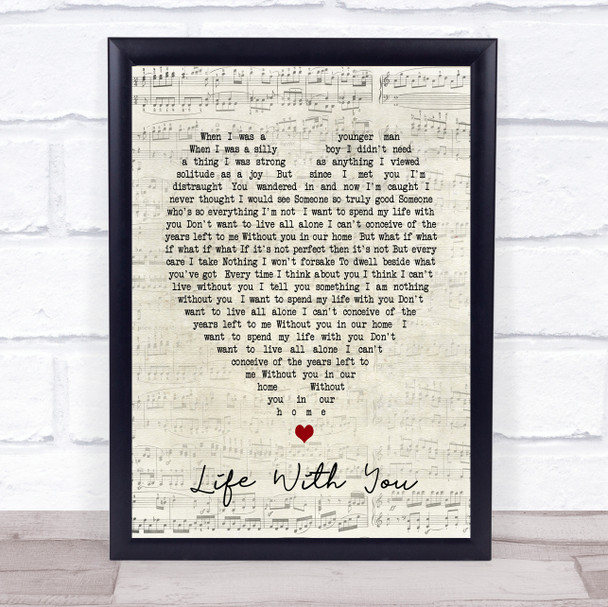 Life With You The Proclaimers Script Heart Song Lyric Quote Print