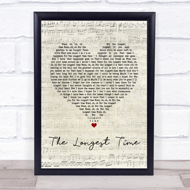 Billy Joel The Longest Time Script Heart Song Lyric Quote Print