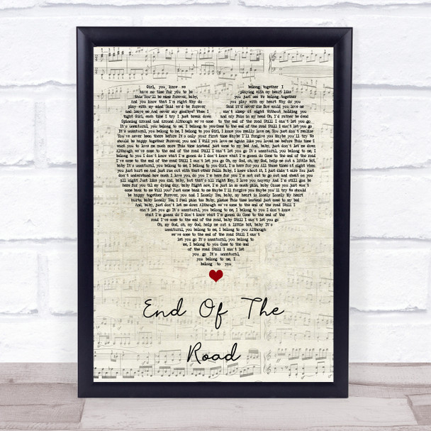 Boyz II Men End Of The Road Script Heart Song Lyric Quote Print