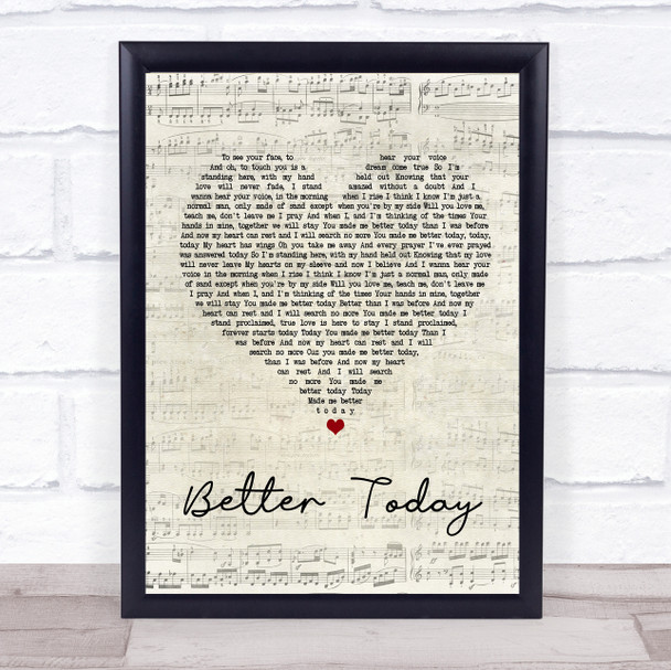 Coffey Anderson Better Today Script Heart Song Lyric Quote Print
