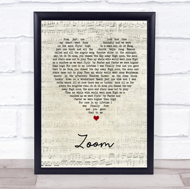 Fat Larry's Band Zoom Script Heart Song Lyric Quote Print