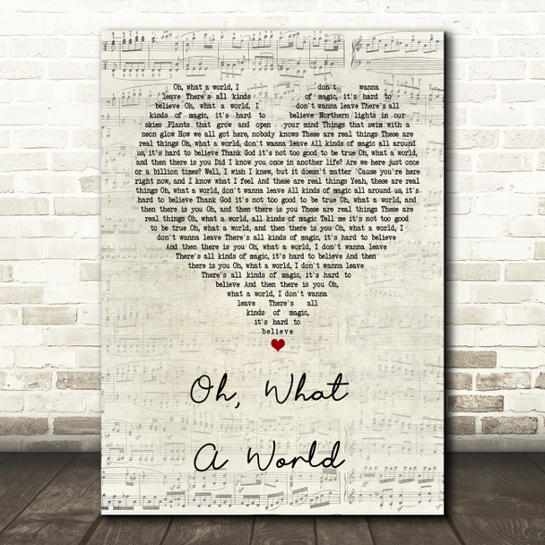 Kacey Musgraves Oh, What A World Script Heart Song Lyric Quote Print