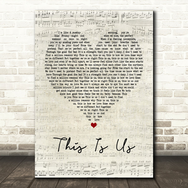 Keyshia Cole This Is Us Script Heart Song Lyric Quote Print