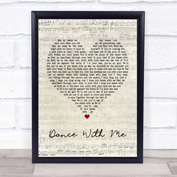 Morgan Evans Dance With Me Script Heart Song Lyric Quote Print