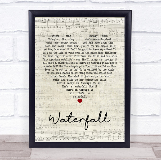 The Stone Roses Waterfall Script Heart Song Lyric Quote Print