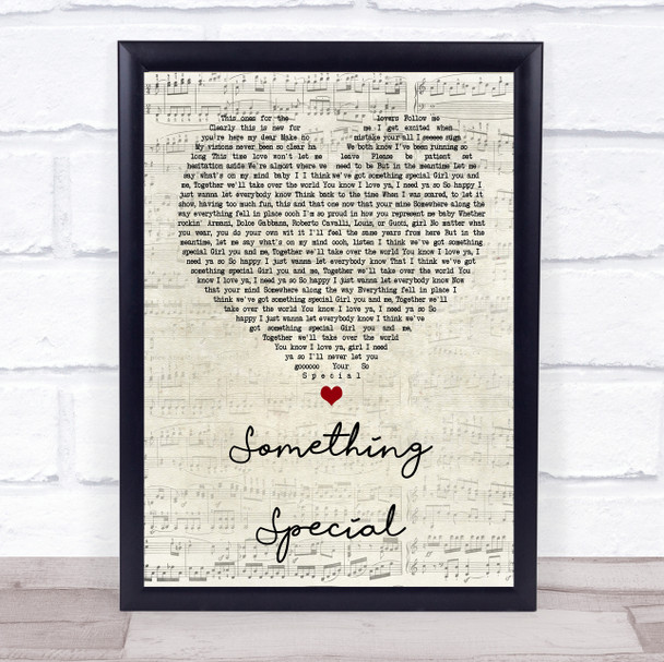 Usher Something Special Script Heart Song Lyric Quote Print