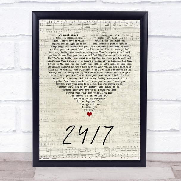 Eclipse 24 7 Script Heart Quote Song Lyric Print