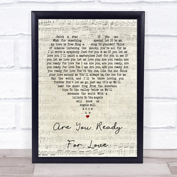Elton John Are You Ready For Love Script Heart Quote Song Lyric Print