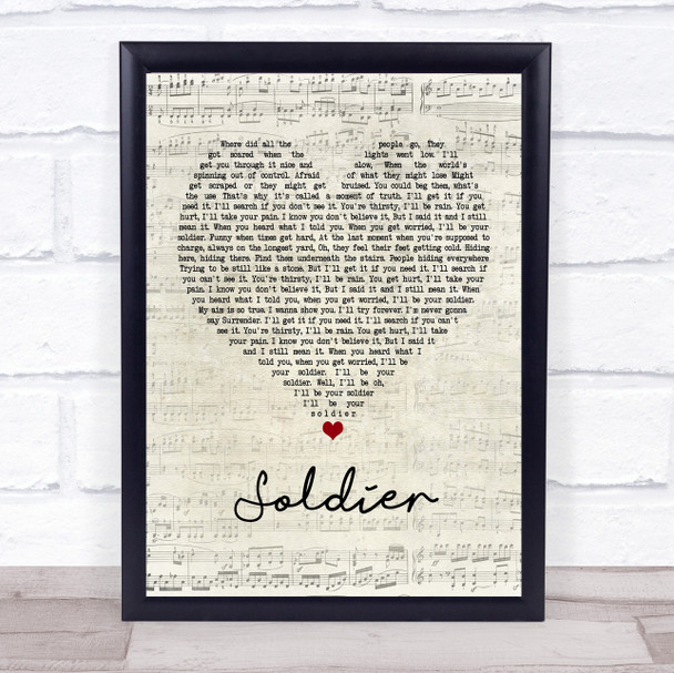 Gavin DeGraw Soldier Script Heart Quote Song Lyric Print