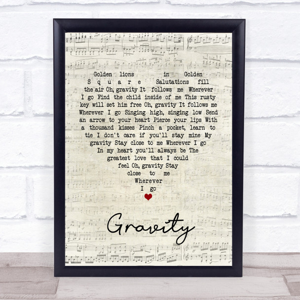 Paul Weller Gravity Script Heart Quote Song Lyric Print