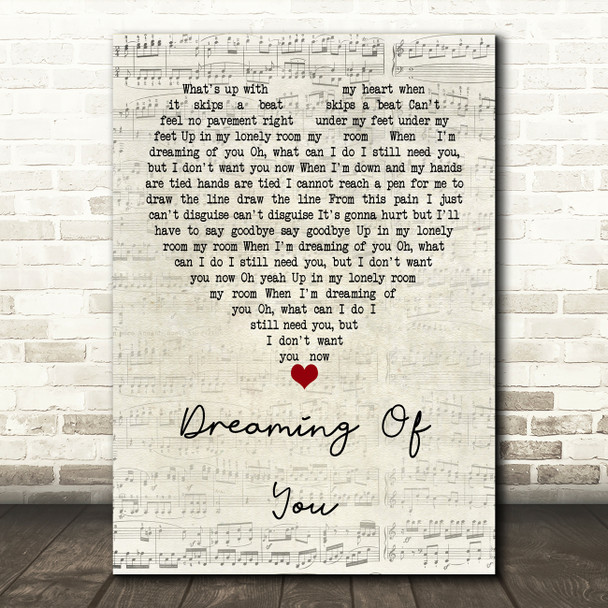 The Coral Dreaming Of You Script Heart Quote Song Lyric Print