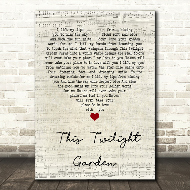 The Cure This Twilight Garden Script Heart Quote Song Lyric Print