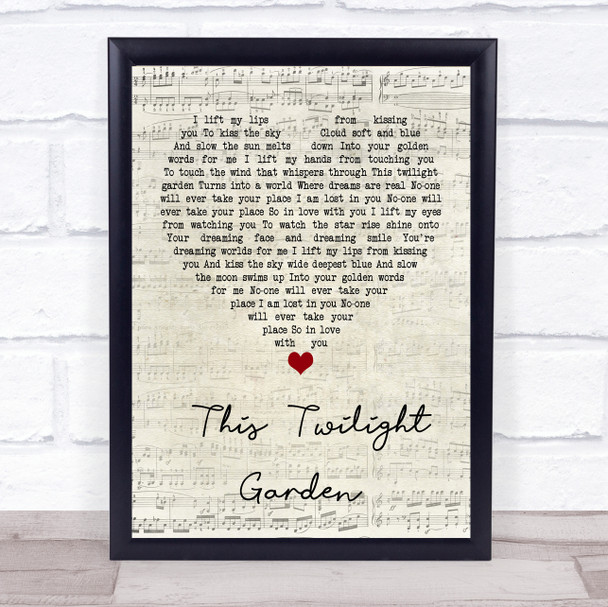 The Cure This Twilight Garden Script Heart Quote Song Lyric Print