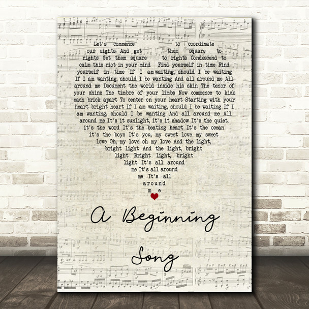 The Decemberists A Beginning Song Script Heart Quote Song Lyric Print