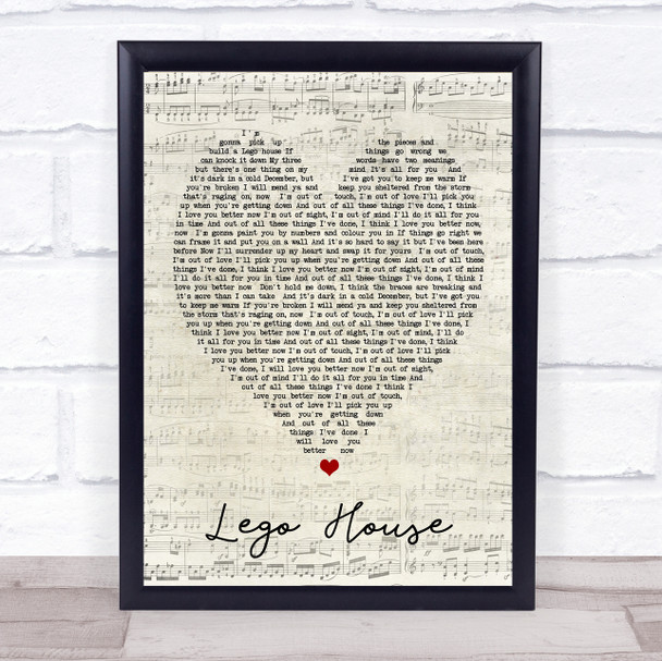 Lego House Ed Sheeran Script Heart Quote Song Lyric Print