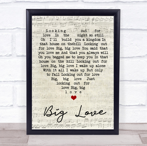 Big Love Fleetwood Mac Script Heart Quote Song Lyric Print