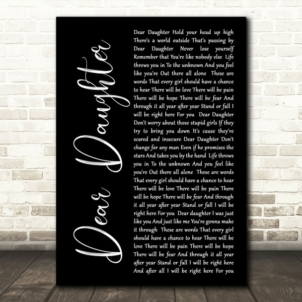 Halestorm Dear Daughter Black Script Song Lyric Quote Print