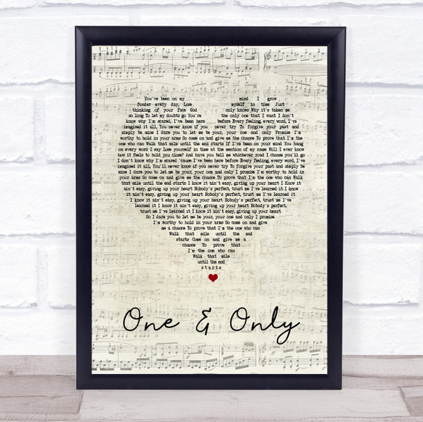 Adele One And Only Script Heart Song Lyric Quote Print