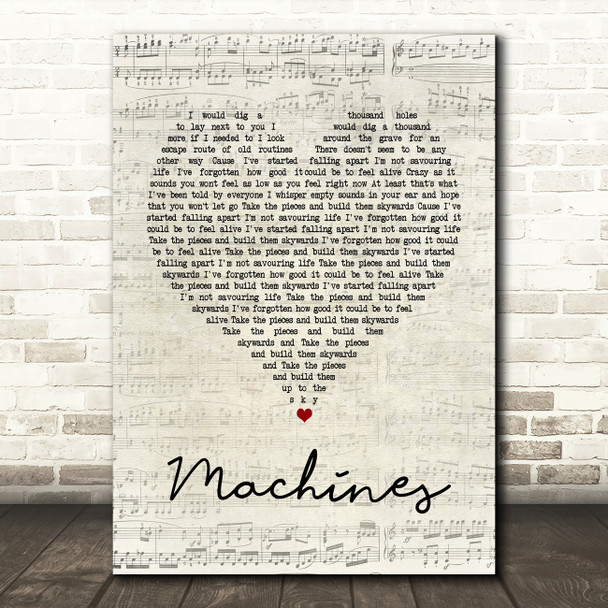 Biffy Clyro Machines Script Heart Song Lyric Quote Print