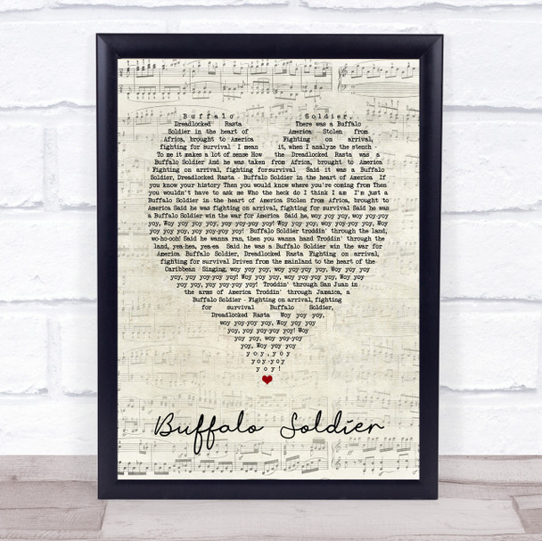 Buffalo Soldier Bob Marley Script Heart Quote Song Lyric Print