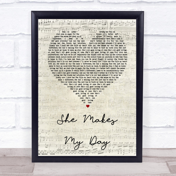 Robert Palmer She Makes My Day Script Heart Song Lyric Quote Print