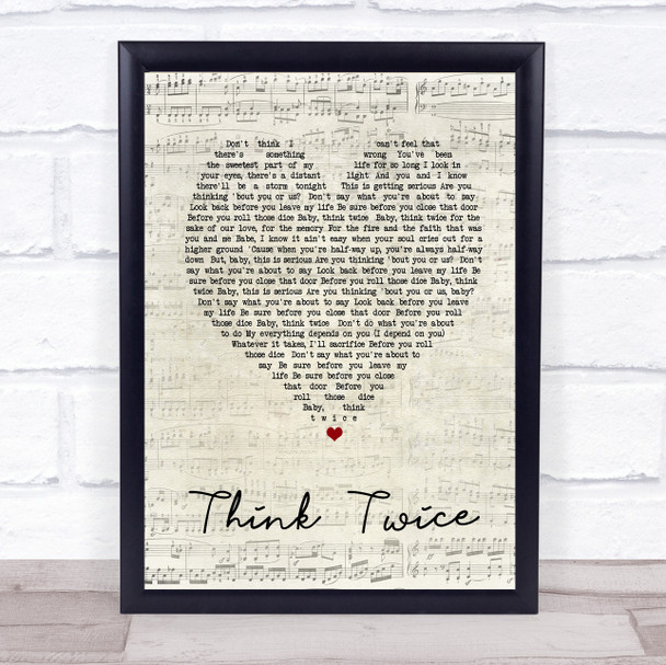 Celine Dione Think Twice Script Heart Song Lyric Quote Print